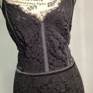 Express Black Lace Midi Dress